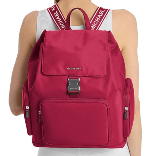 Michael Kors Khai Large Nylon Cargo Backpack Dk Raspberry # 35T5S5FB7C