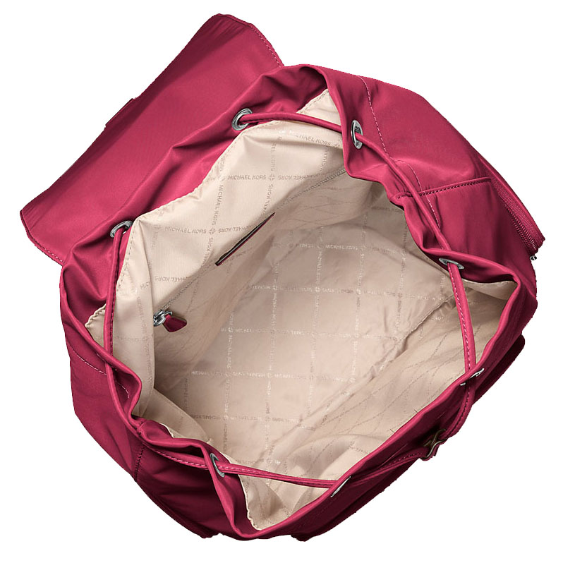 Michael Kors Khai Large Nylon Cargo Backpack Dk Raspberry # 35T5S5FB7C