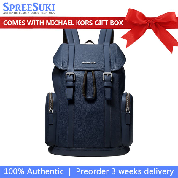 Michael Kors Cooper Pebbled Leather Backpack Navy # 37S5LCOB8L