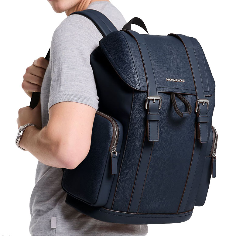 Michael Kors Cooper Pebbled Leather Backpack Navy # 37S5LCOB8L