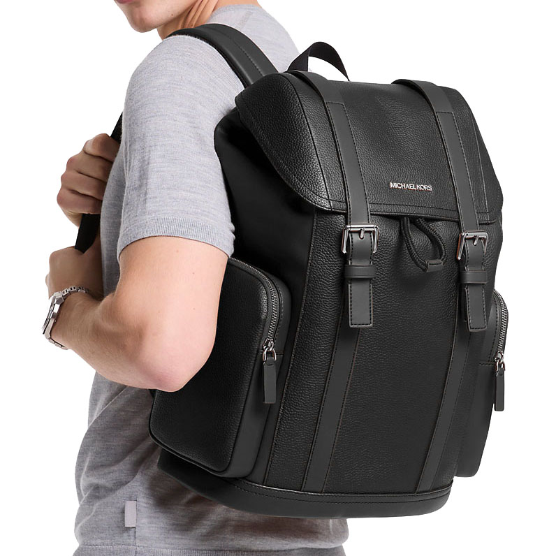 Michael Kors Cooper Pebbled Leather Backpack Black # 37S5LCOB8L