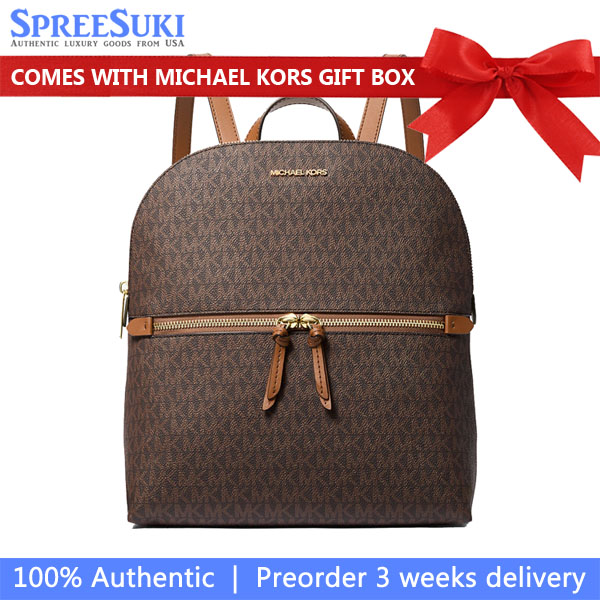 Michael Kors Dallas Medium Signature Logo Backpack Brown # 35T5G9DB2B