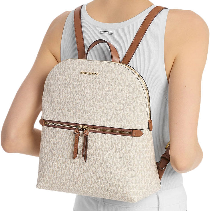 Michael Kors Dallas Medium Signature Logo Backpack Vanilla # 35T5G9DB2B