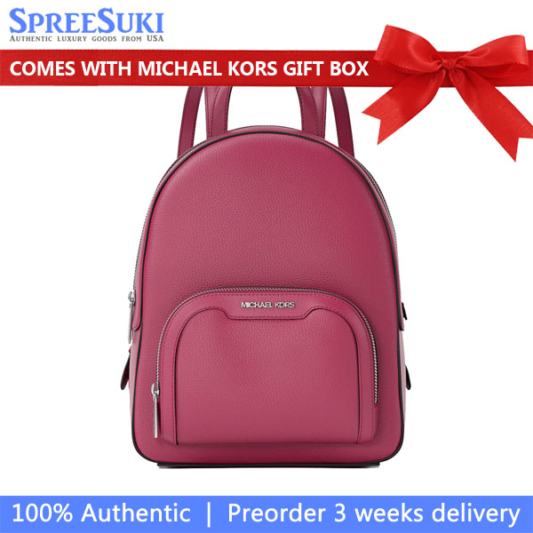 Michael Kors Jaycee Medium Pebbled Leather Backpack Dk Raspberry # 35S2S8TB2L