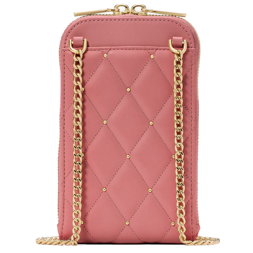 Kate Spade Carey Quilted Studded Phone Chain Crossbody Pomegranate # KL818