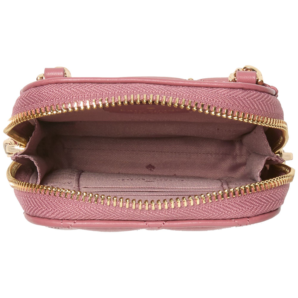 Kate Spade Carey Quilted Studded Phone Chain Crossbody Pomegranate # KL818