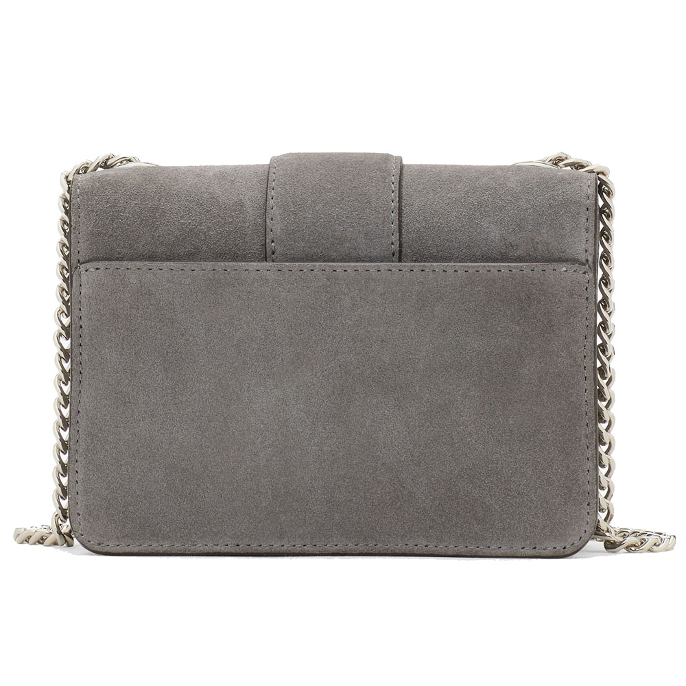 Kate Spade Phoebe Suede Turnlock Mini Flap Crossbody Hare Grey # KM146