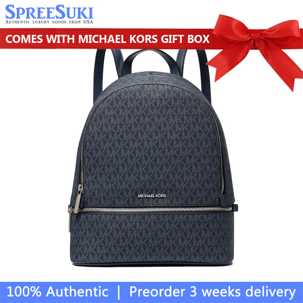 Michael Kors Rhea Medium Signature Logo Backpack Admiral # 35S5SRAB2B
