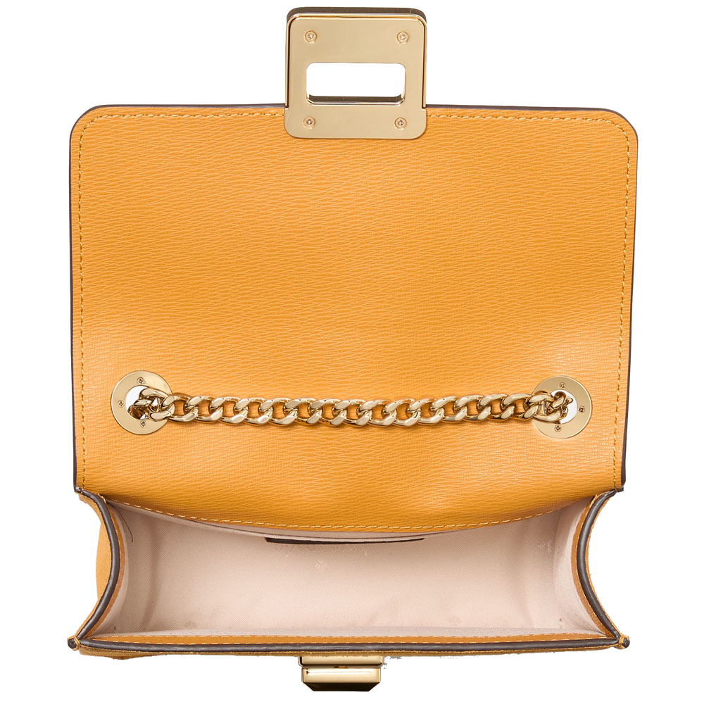 Kate Spade Phoebe Suede Turnlock Mini Flap Crossbody Squash Blossom # KM146