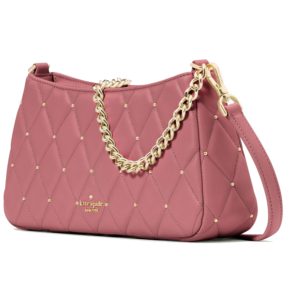 Kate Spade Carey Quilted Studs Small Convertible Crossbody Pomegranate # KL886