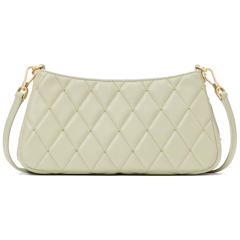 Kate Spade Carey Quilted Studs Small Convertible Crossbody Sage Bundle # KL886