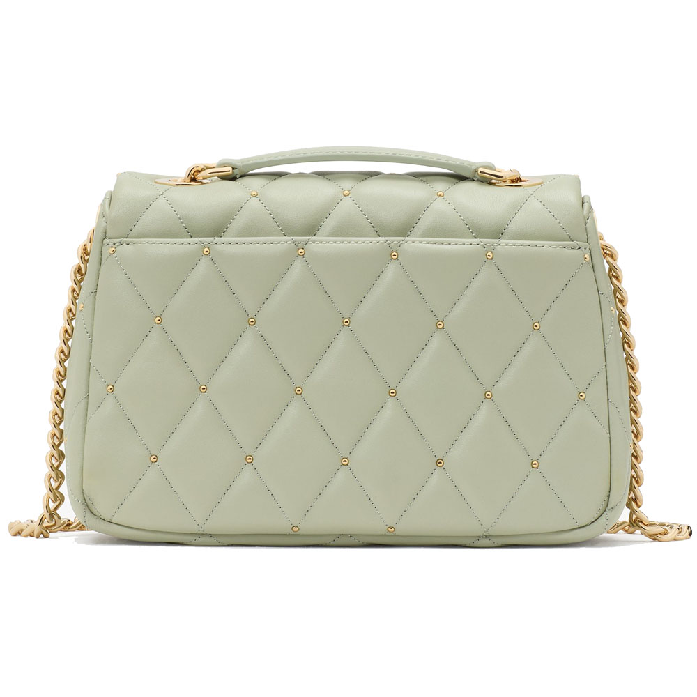 Kate Spade Carey Quilted Studs Small Flap Crossbody Sage Bundle # KL889