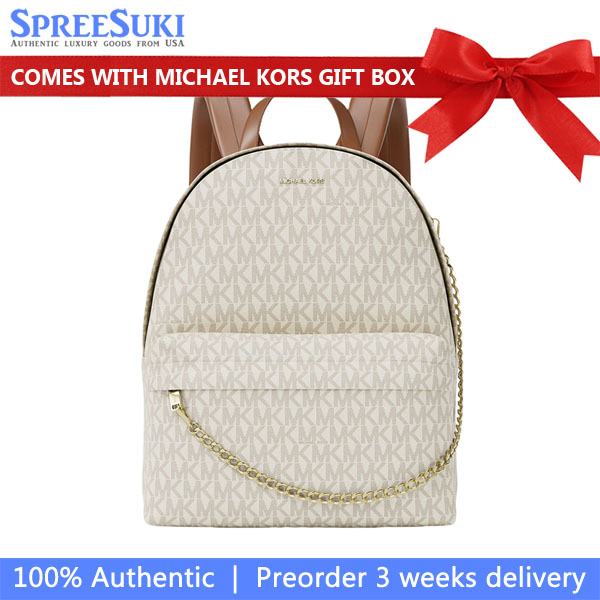 Michael Kors Slater Medium Signature Logo Backpack Lt Crm Multi # 35F5G04B2B