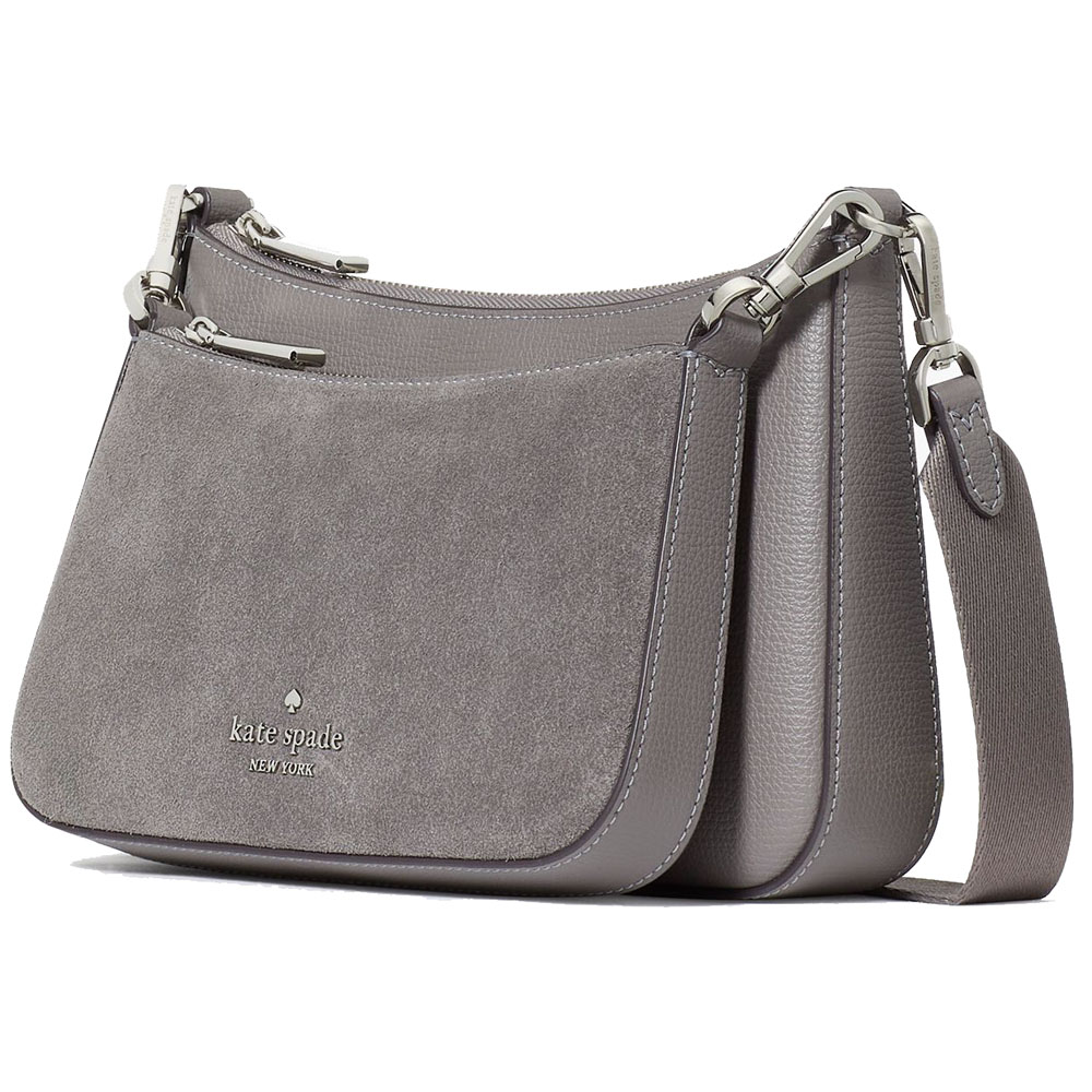 Kate Spade Duet Suede Small Crossbody Hare Grey # KM147