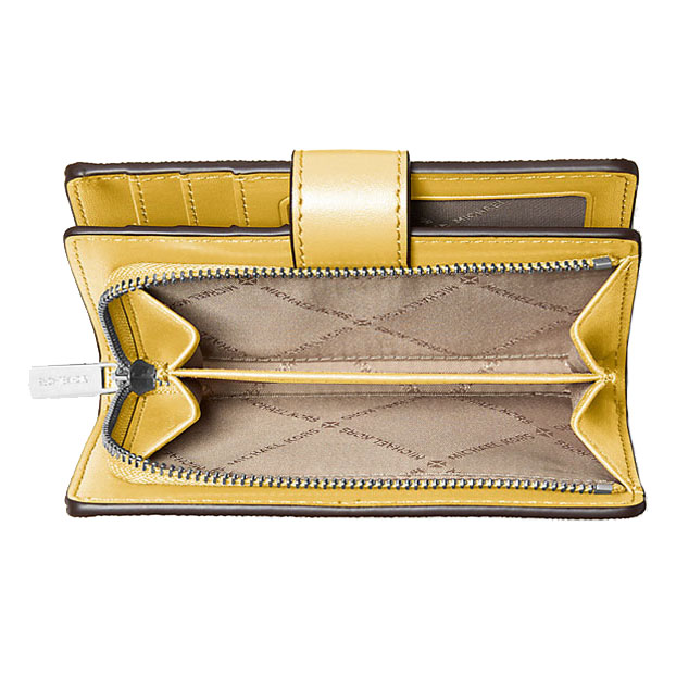 Michael Kors Jet Set Medium Printed Signature Logo Wallet Honey # 35F5GTVF6U