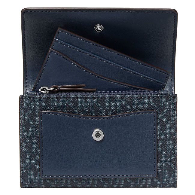 Michael Kors Jet Set Medium Signature Logo 2-In-1 Wallet Admiral # 35T5SJ6Z2B