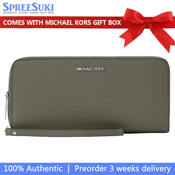 Michael Kors Large Pebbled Leather Continental Wallet Olive # 35F7STVE7L