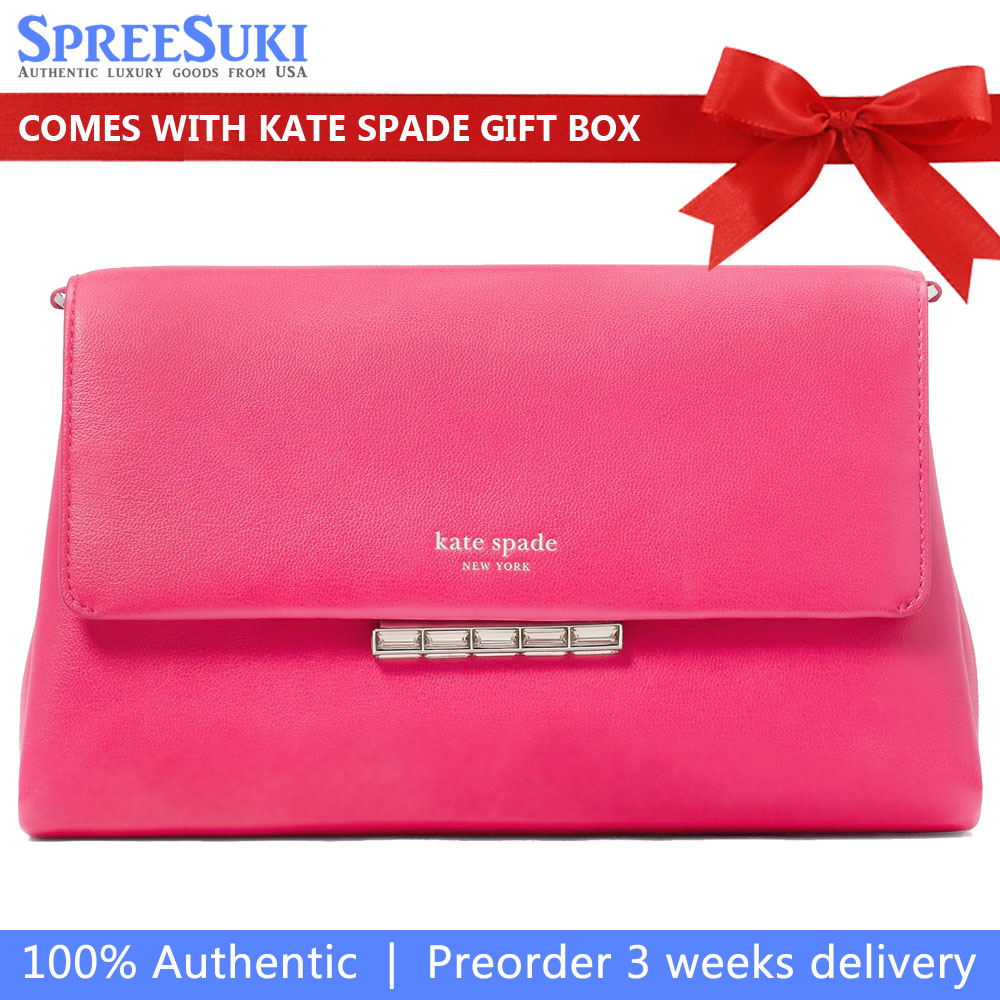 Kate Spade Grace Embellished Lock Clutch Rosehip # KI498