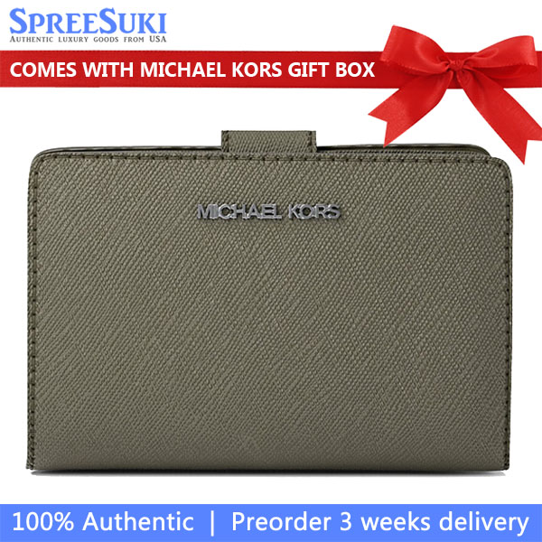 Michael Kors Medium Saffiano Leather Wallet Olive # 35R4STVF6L