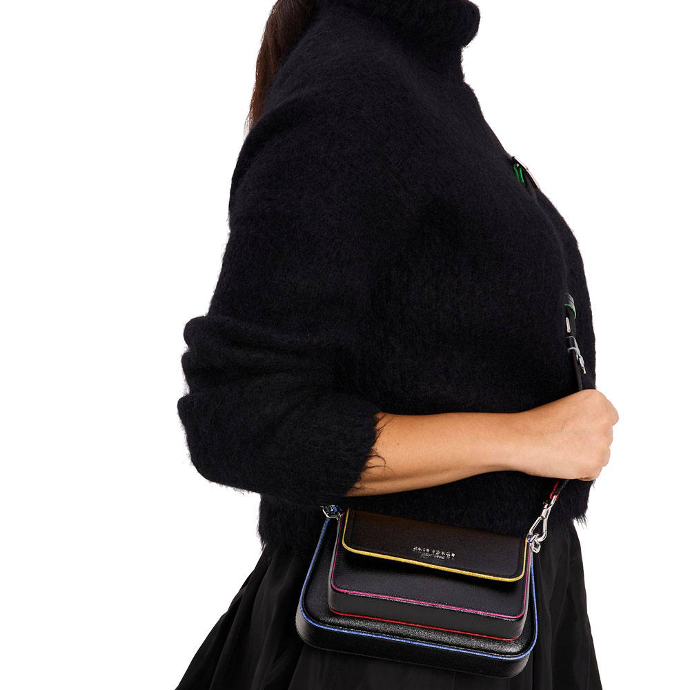 Kate Spade Double Up Glitter Edge Crossbody Black Multi # KI599