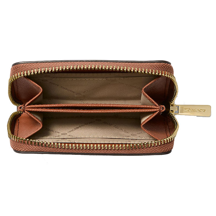 Michael Kors Jet Set Travenuel Medium Logo Zip-Around Card Case Brown # 35H9GTVZ2B