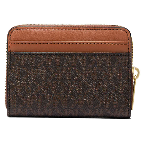 Michael Kors Jet Set Travenuel Medium Logo Zip-Around Card Case Brown # 35H9GTVZ2B
