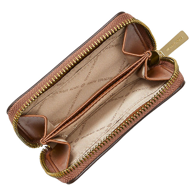 Michael Kors Jet Set Travenuel Medium Logo Zip-Around Card Case Vanilla # 35H9GTVZ2B