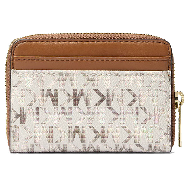 Michael Kors Jet Set Travenuel Medium Logo Zip-Around Card Case Vanilla # 35H9GTVZ2B