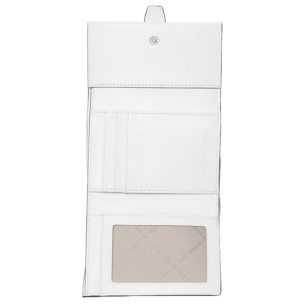 Michael Kors Greenwich Medium Leather Trifold Wallet Optic White # 35S5SGRE6L