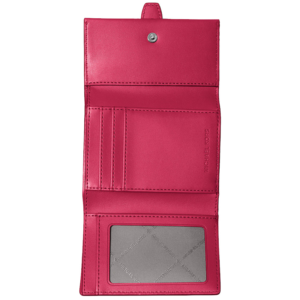 Michael Kors Greenwich Medium Leather Trifold Wallet Dk Raspberry # 35S5SGRE6L