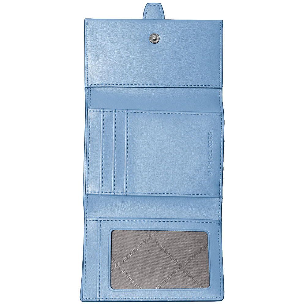 Michael Kors Greenwich Medium Leather Trifold Wallet Light Sky # 35S5SGRE6L