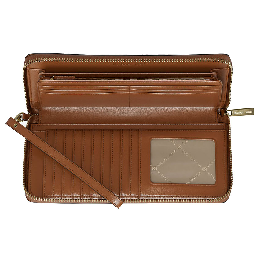 Michael Kors Jet Set Large Studded Patchwork And Signature Logo Continental Wallet Luggage Multi # 35T5GTVE7B