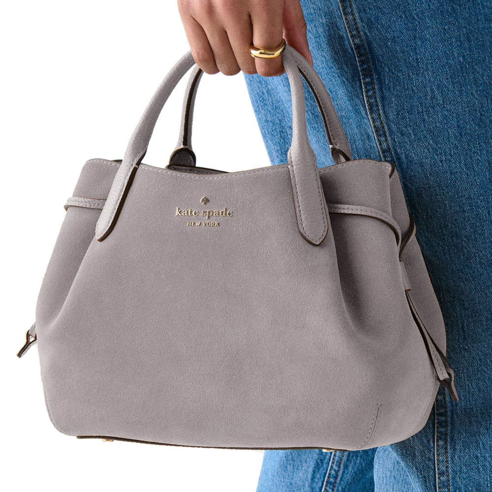 Kate Spade Dumpling Suede Small Satchel Hare Grey # KM141