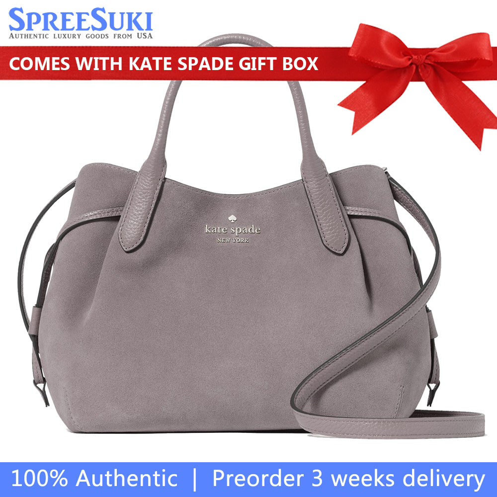 Kate Spade Dumpling Suede Small Satchel Hare Grey # KM141