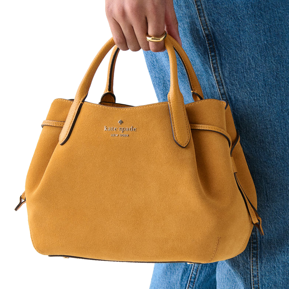 Kate Spade Dumpling Suede Small Satchel Squash Blossom # KM141