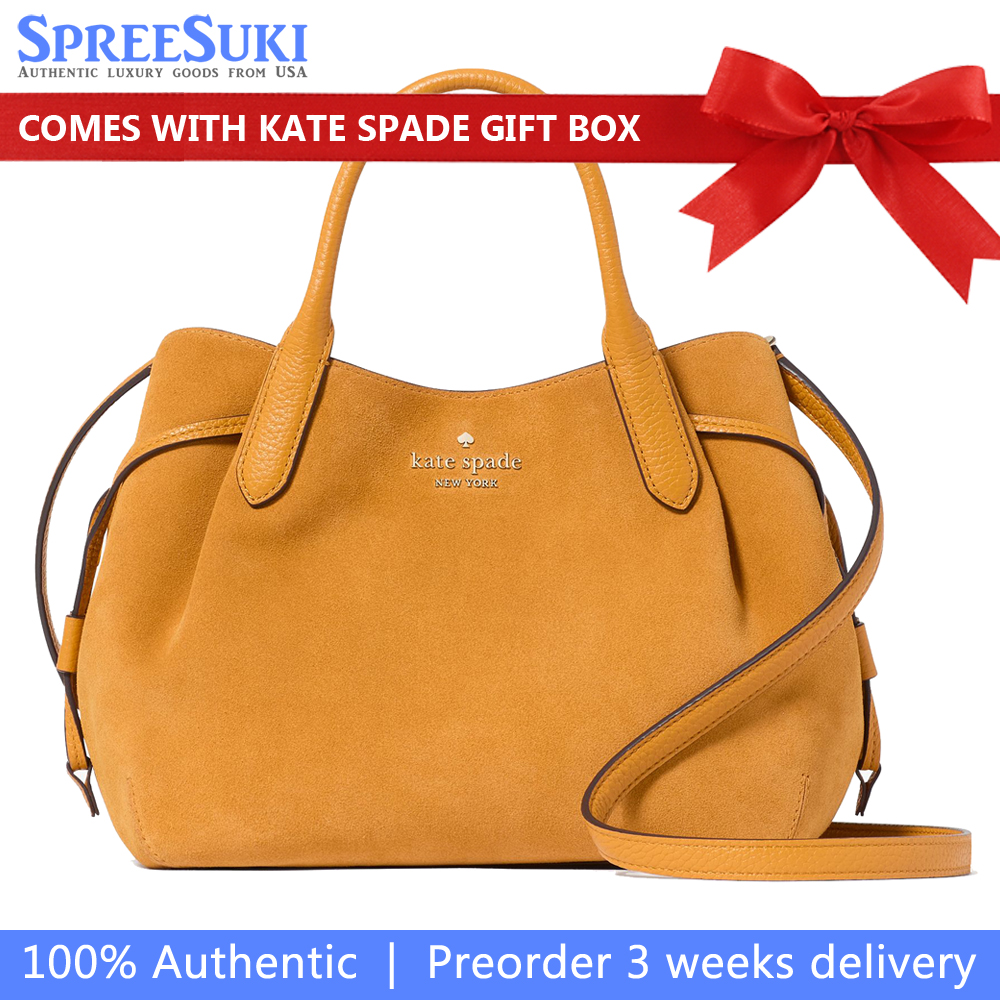 Kate Spade Dumpling Suede Small Satchel Squash Blossom # KM141