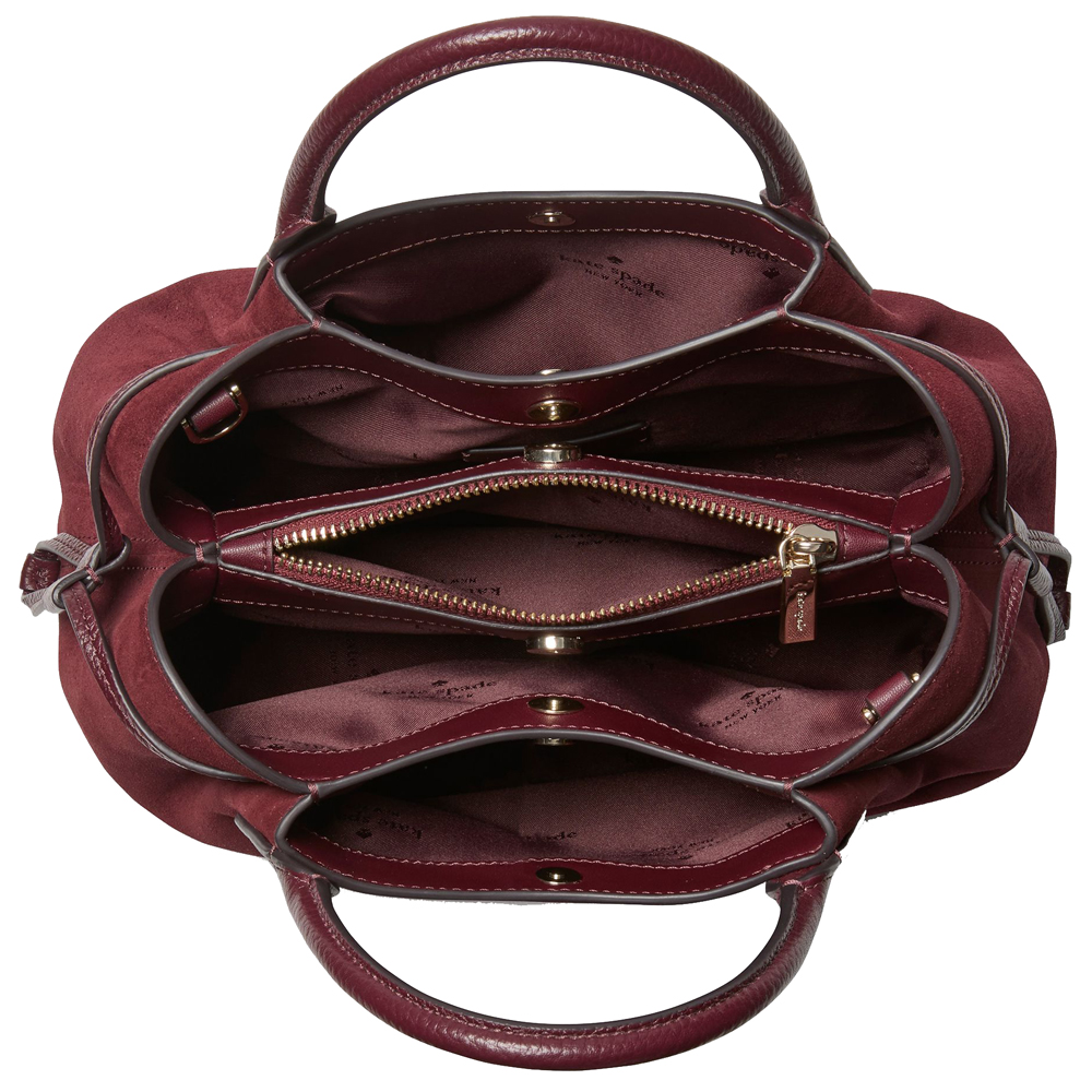 Kate Spade Dumpling Suede Small Satchel Dark Merlot # KM141