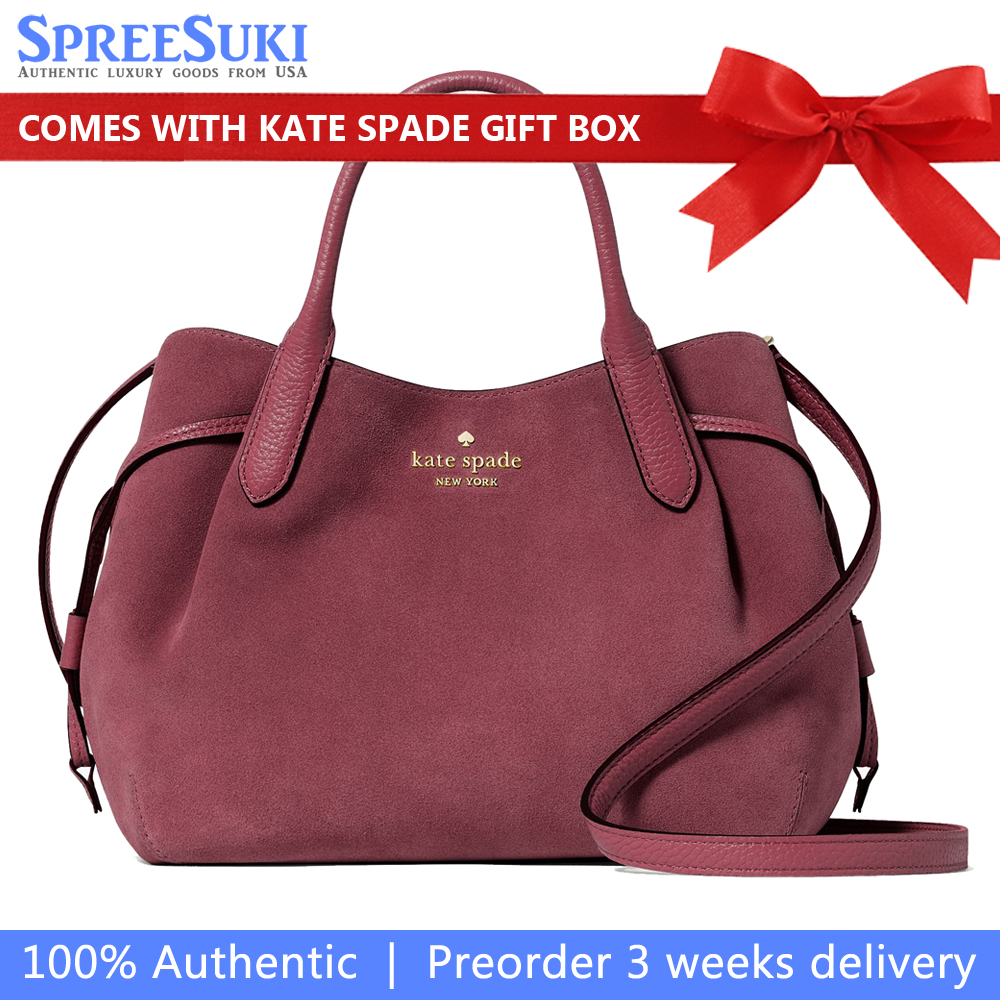 Kate Spade Dumpling Suede Small Satchel Dark Merlot # KM141