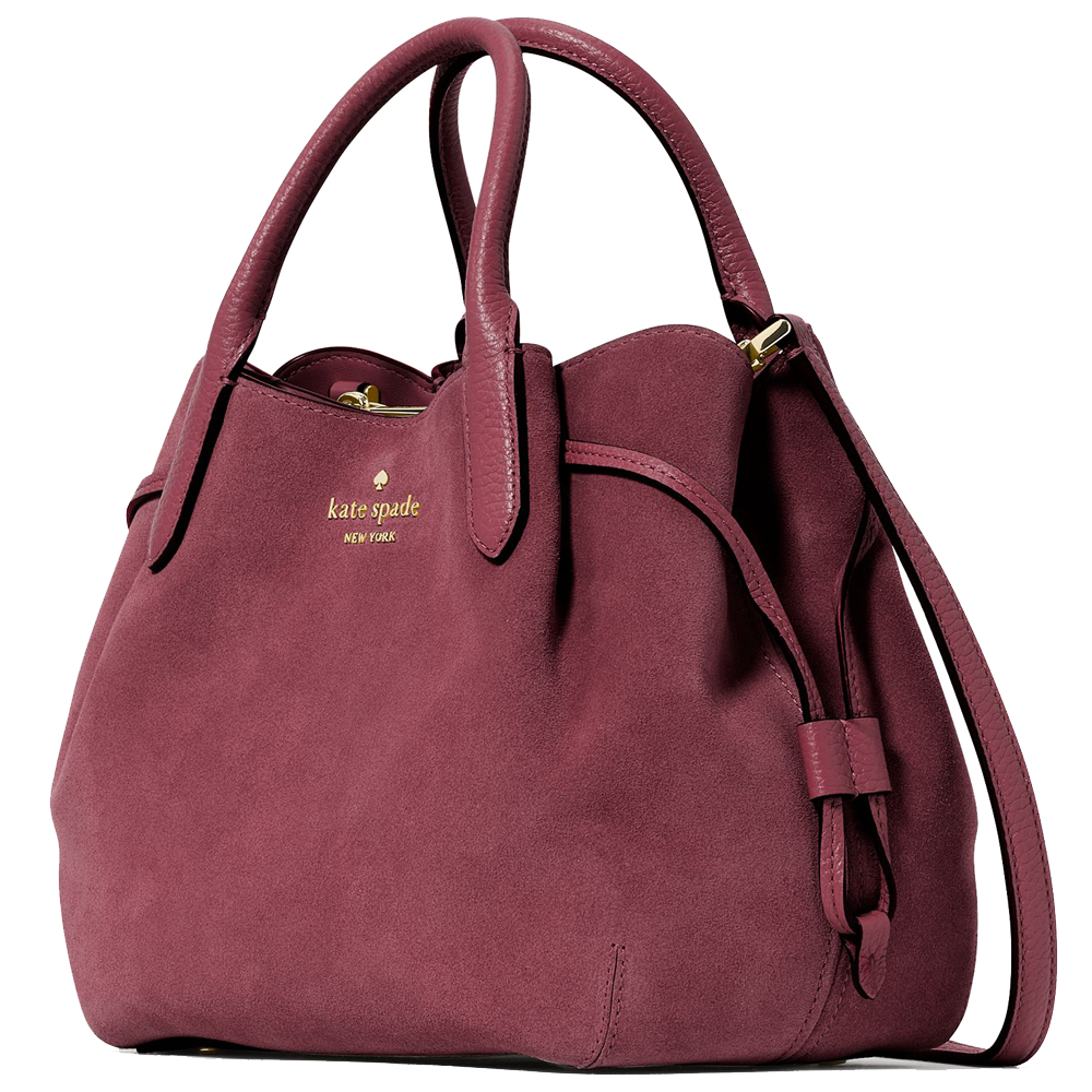 Kate Spade Dumpling Suede Small Satchel Dark Merlot # KM141