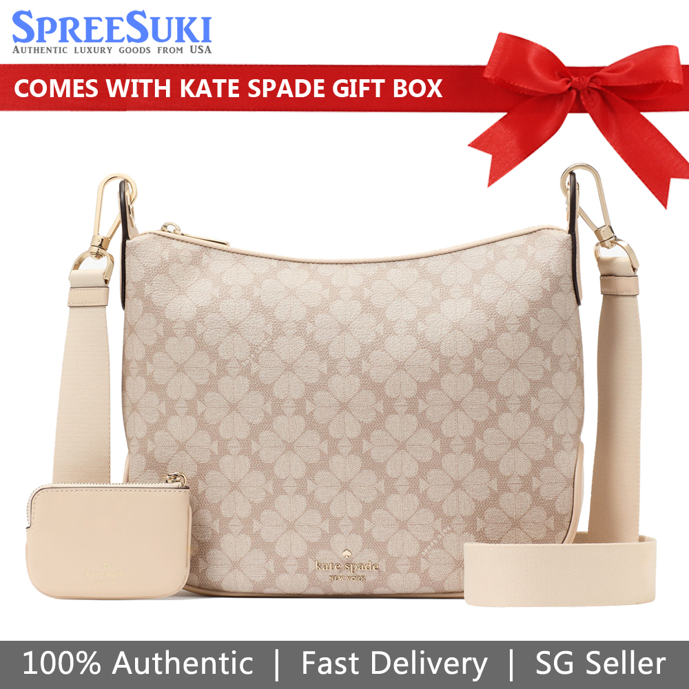 Kate Spade Signature Spade Flower Pvc Large Crossbody Dark Beige Multi # KI910