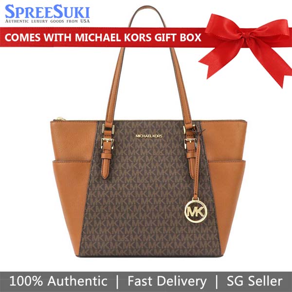 Michael Kors Charlotte Large Top Zip Tote Brown # 35T0GCFT3B