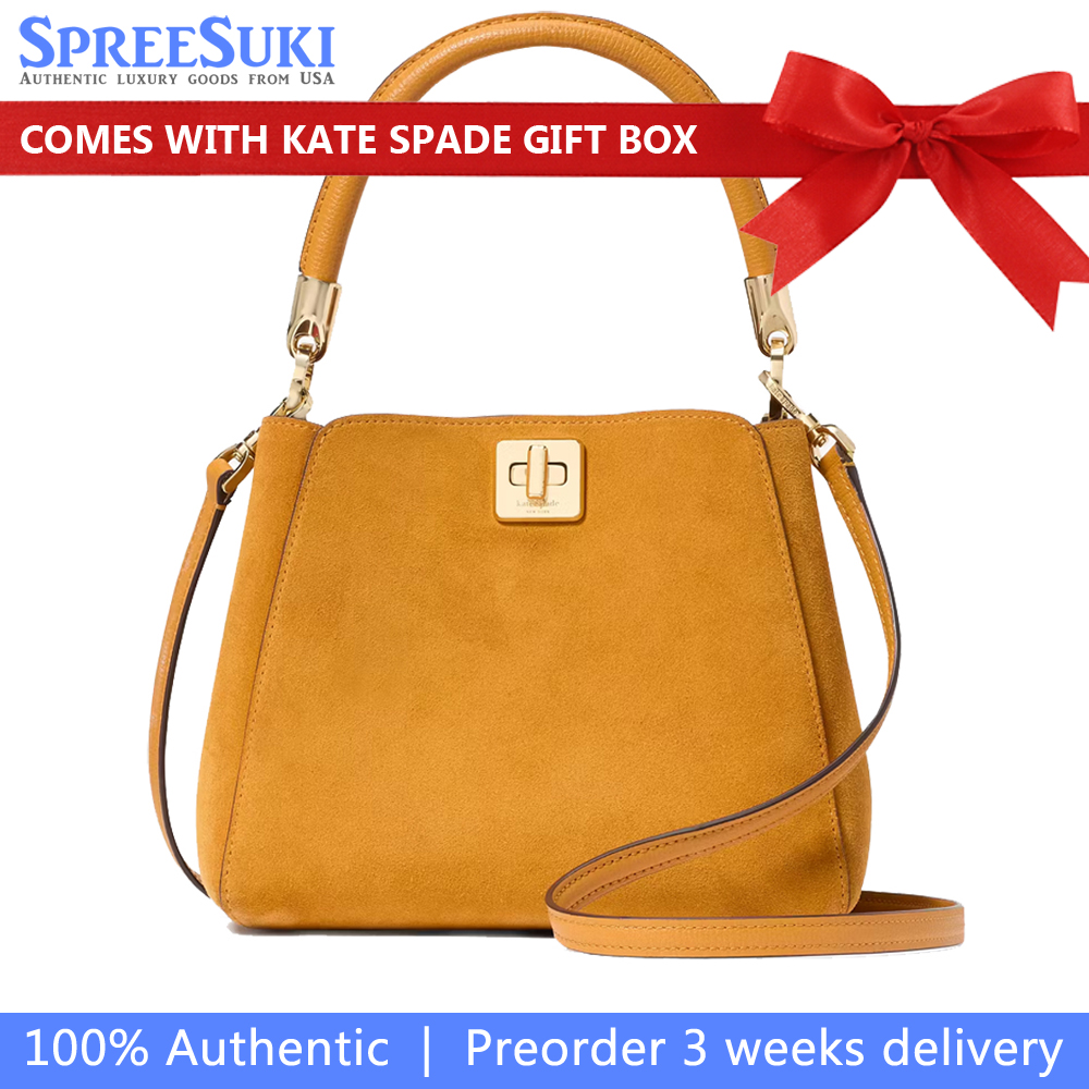 Kate Spade Phoebe Suede Small Top Handle Satchel Squash Blossom # KM143