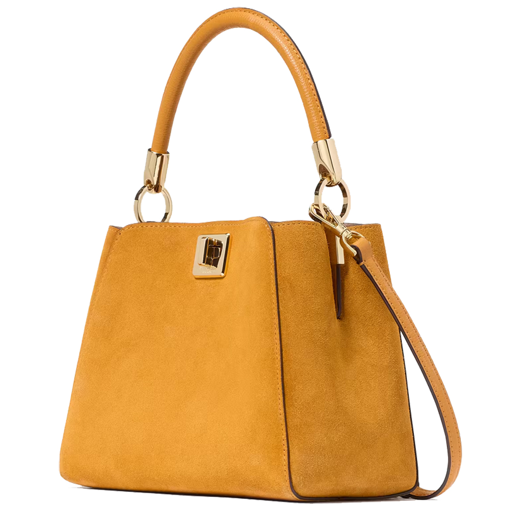 Kate Spade Phoebe Suede Small Top Handle Satchel Squash Blossom # KM143