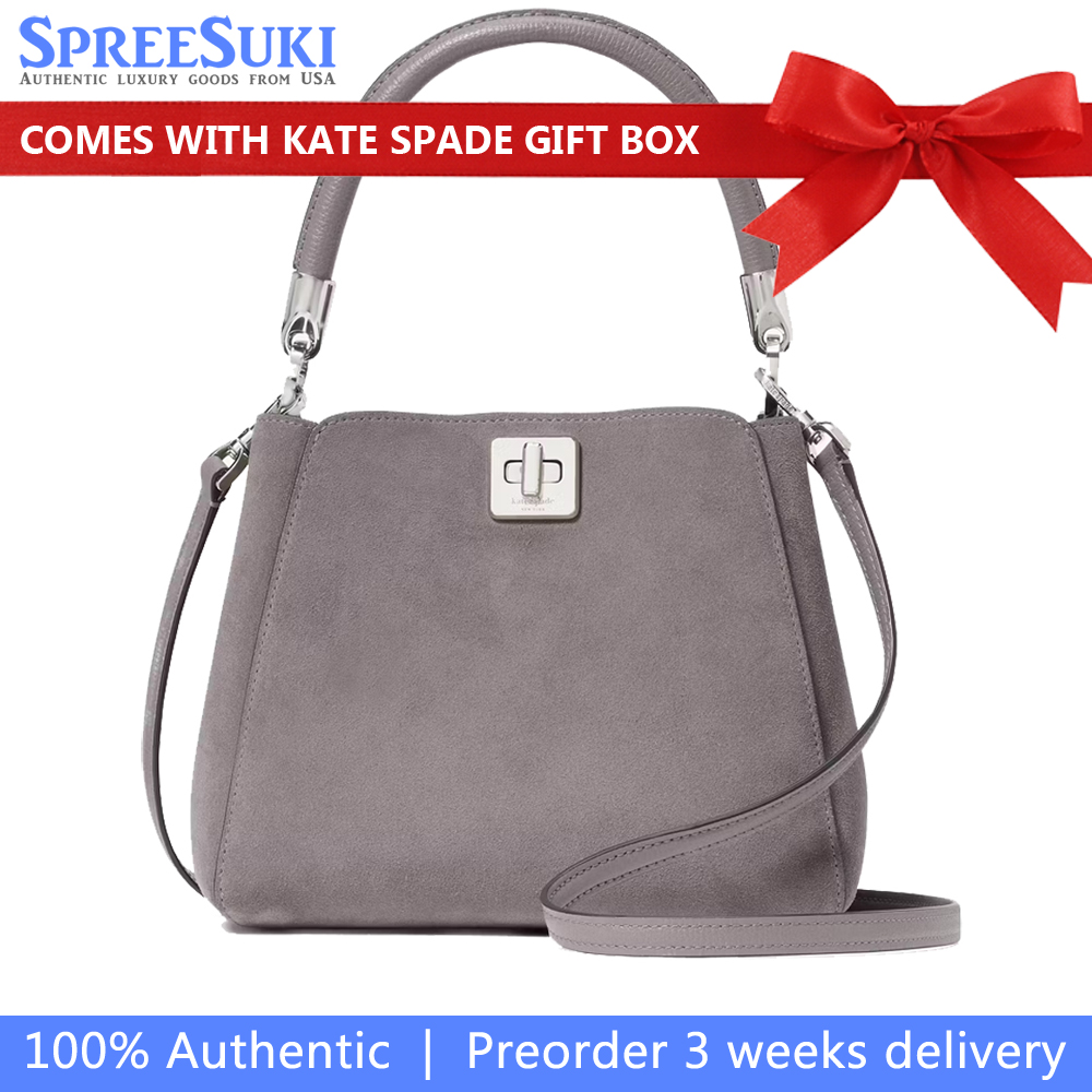 Kate Spade Phoebe Suede Small Top Handle Satchel Hare Grey # KM143
