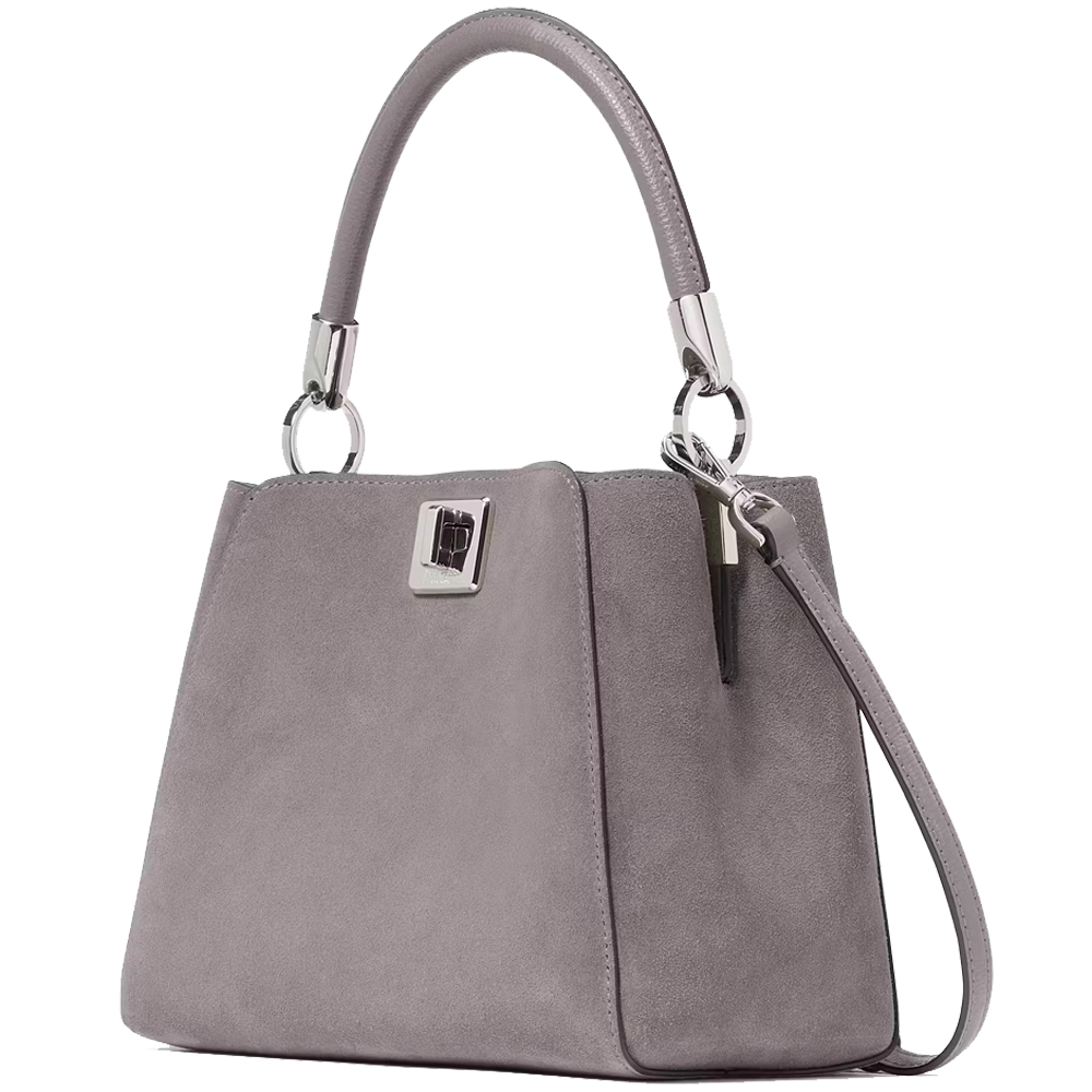 Kate Spade Phoebe Suede Small Top Handle Satchel Hare Grey # KM143