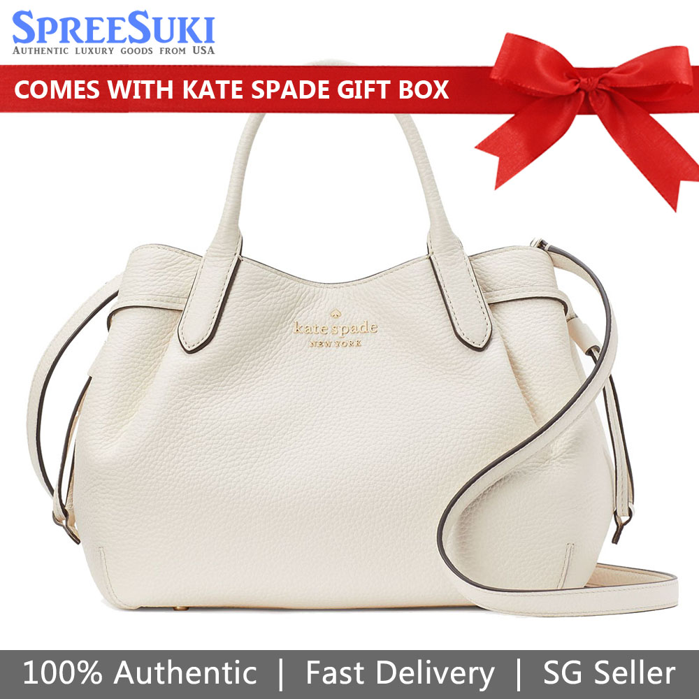 Kate Spade Pebble Leather Dumpling Small Satchel Parchment # K8135