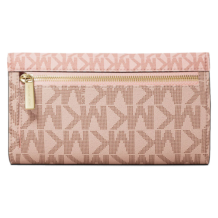 Michael Kors Jet Set Large Signature Logo Tri-Fold Wallet Pwd Blsh Mlt # 35S5GTVF3B
