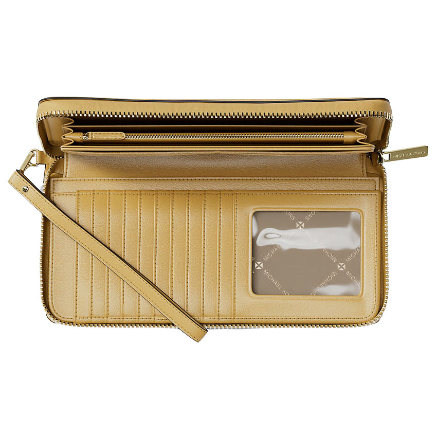 Michael Kors Long Wallet Jet Set Continental Wristlet Wallet Honey # 35T7GTVE7L