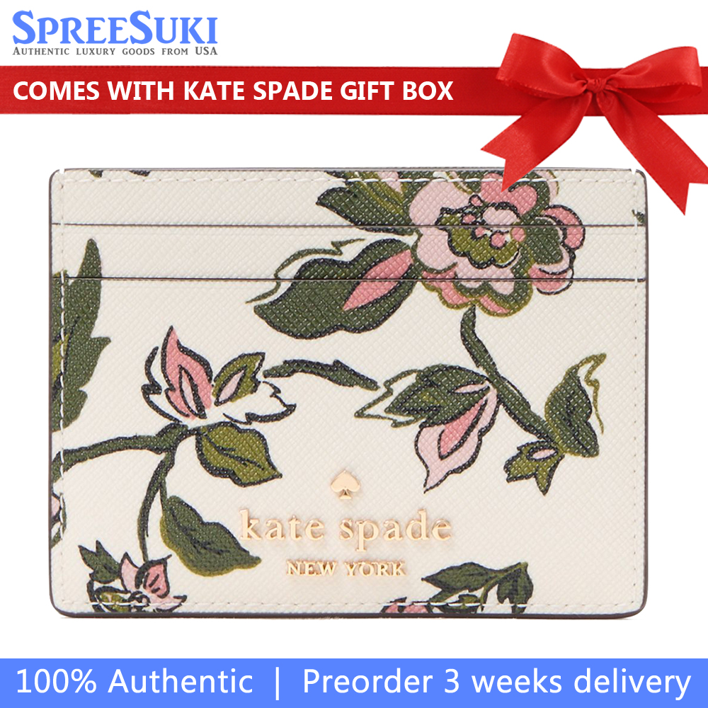 Kate Spade Madison Floral Small Slim Card Holder Meringue Multi # KL863