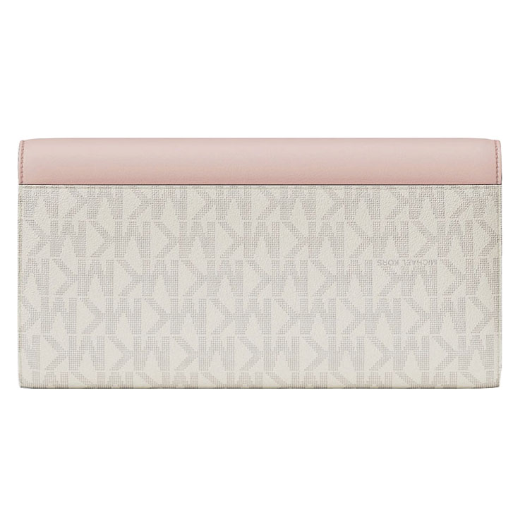 Michael Kors Hamilton Large Signature Logo Continental Wallet Powder Blush Multi Pink Vanilla # 35T5SHME9B